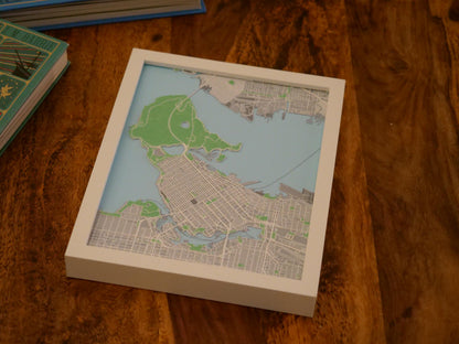 3D Vancouver Street Map - Framed